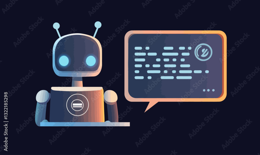 Aufkleber futuristic ai chatbot interface concept with digital conversation assistant