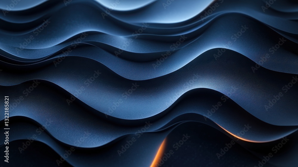 Poster dynamic ocean waves abstract art digital composition dark tones close-up fluid motion visualization