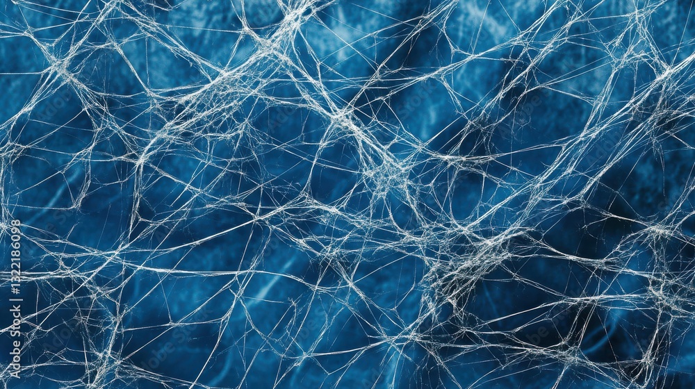 Poster a blue background with lines and networks