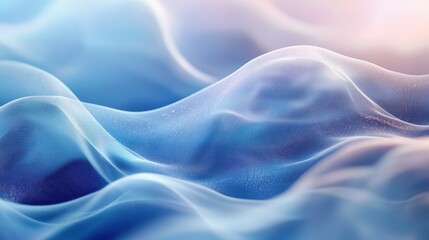 Obraz premium Flowing blue waves ocean depths abstract background serene environment smooth viewpoint tranquility concept