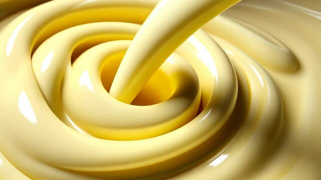 Creamy yellow condiment swirls beautifully in a fresh and appetizing display at a local deli during lunchtime