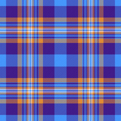 Vibrant blue, purple, and orange plaid pattern.  Perfect for textile design, fashion, website backgrounds, or scrapbooking projects.