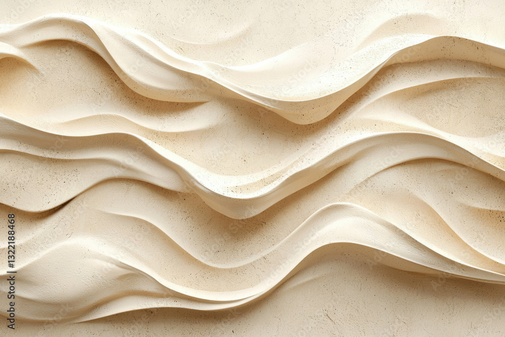 Poster Abstract beige textured background with flowing, wavy patterns creating a calming, elegant aesthetic.