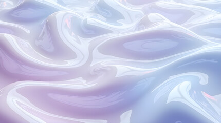 Obraz premium Iridescent Wavy Pastel Smooth Liquid Surface Abstract Background