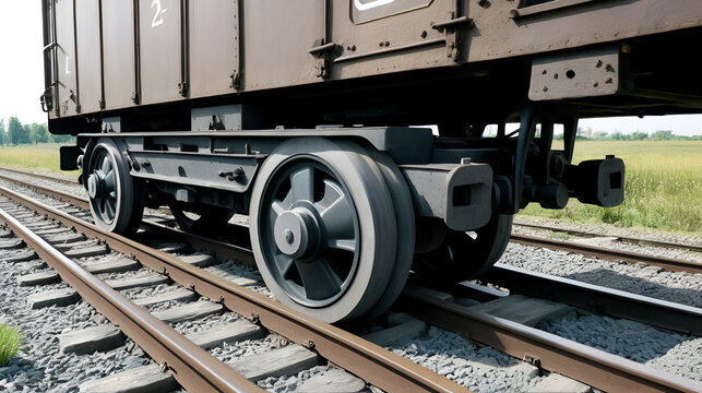bogie of a freight car on railway track