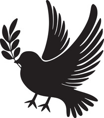 Dove Silhouette with Olive Branch
