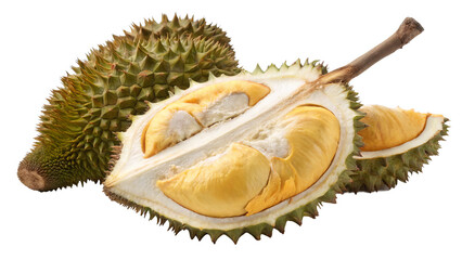 Naklejka premium Durian isolated on a transparent background. 