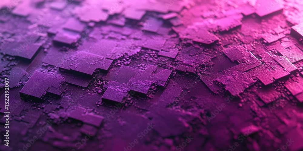 Poster abstract geometric patterns with a vibrant purple and pink color scheme showcasing intricate texture