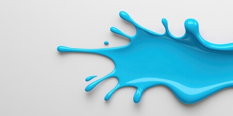 Splash of turquoise oil on a white surface. Cool and refreshing with smooth texture.