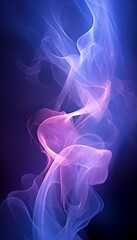 Obraz premium Abstract Blue and Pink Smoke on a Dark Background. Swirling Colorful Vapor. Flowing Smoke Tendrils.