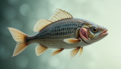 Fototapeta premium Detailed Image Of A Single Common Carp Fish