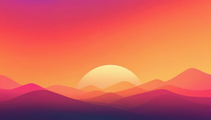 Obraz premium Abstract warm-toned grainy gradient background with 80s-inspired sunset hues and retro noise.