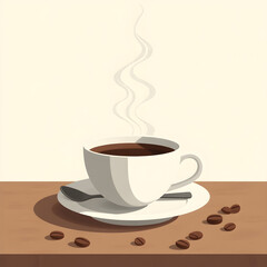 Obraz premium cup of coffee with beans