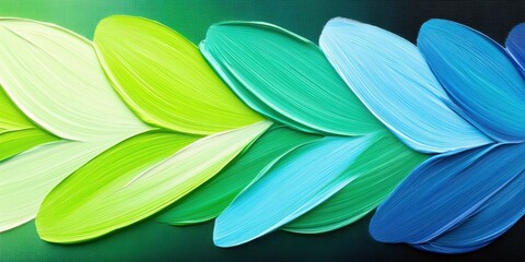Obraz premium Layered mint green and aquamarine acrylic gradients. Oil painting texture on canvas. Hand-painted with artistic fluidity.