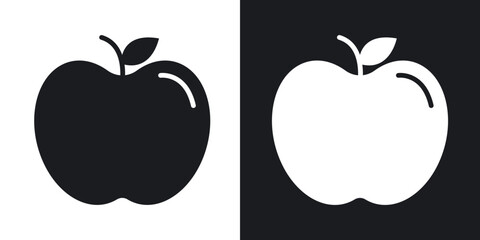 Apple icons in solid black and white collection