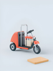 Obraz premium 3d illustration of a hand truck