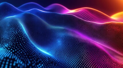 Abstract digital art piece colorful futuristic design background led light