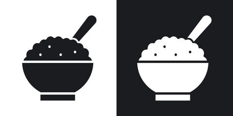 Cereal icons in solid black and white collection