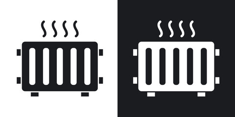 Conditioner heater icons in solid black and white collection