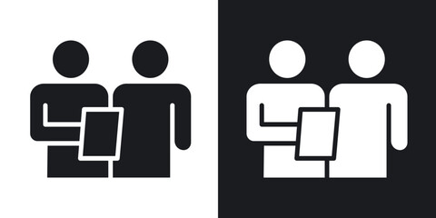 Consulting icons in solid black and white collection