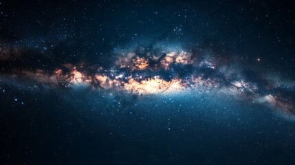 Obraz premium Stunning Milky Way Galaxy Image: Explore the Cosmos with Breathtaking Starry Night Photography and Space Wonders.