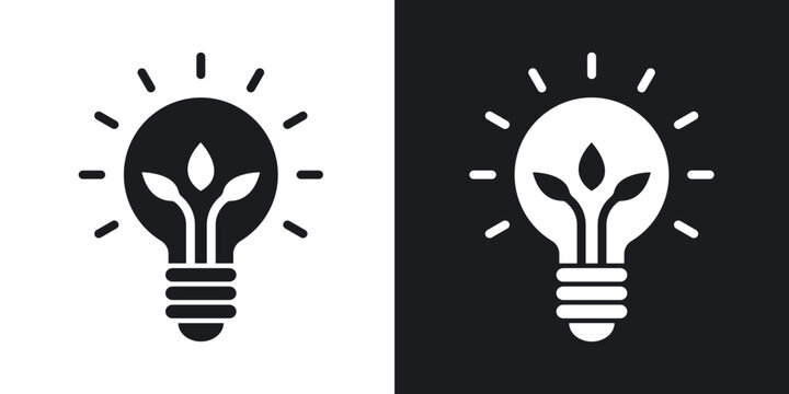 ECO Energy icons in solid black and white collection