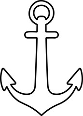 Anchor icon. Anchor in sea. Nautical symbol. Simple anchor line style stock vector