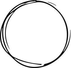Hand drawn circle line sketch. Vector circular scribble doodle round circles for message note mark design element. Pencil or pen graffiti bubble or ball draft illustration
