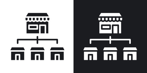 Franchise icons in solid black and white collection