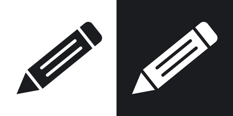 Pencil icons in solid black and white collection