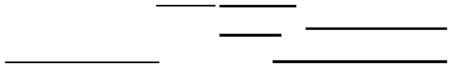 Fototapeta premium Straight black horizontal lines of varying lengths arranged in a sparse abstract design. Ideal for modern design, minimalism, composition, structure, balance, contrast, flat simple metaphor