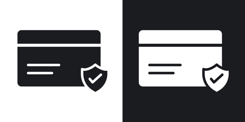 Secure payment icons in solid black and white collection