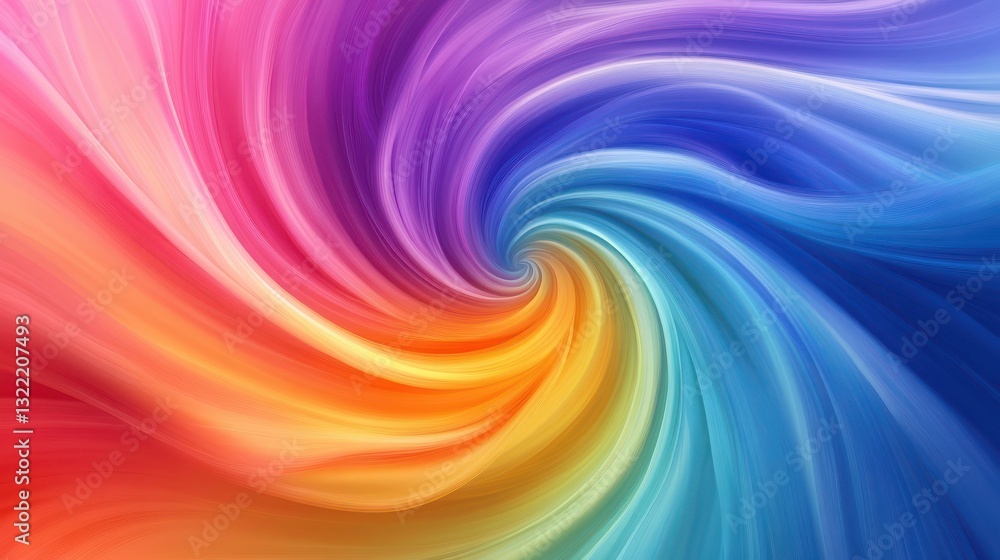 Poster vibrant abstract background featuring a mesmerizing swirl of gradient rainbow colors blending seamle