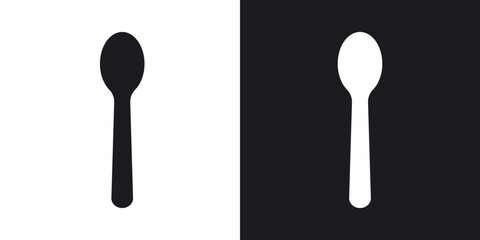 Spoon icons in solid black and white collection