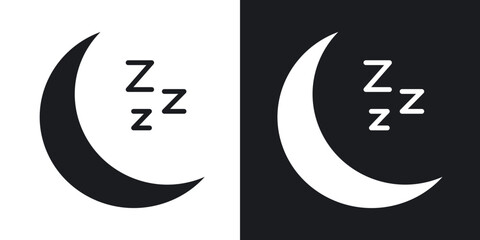 Zzz icons in solid black and white collection