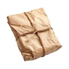 Obraz premium Paper packet wrapped in twine on a Transparent background suitable for various uses or gifts, paper packet on isolated on PNG background