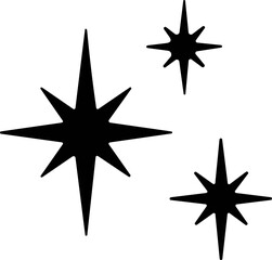 Retro futuristic sparkle star icon. star shapes. Abstract cool shine effect sign vector. Magic Symbols. pattern elements for template, design, posters, projects, banners, logo,