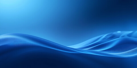 Elegant abstract background with flowing, silky blue waves. The soft curves and deep blue tones create a modern and sophisticated look