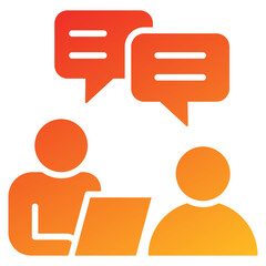 Interview Glyph Gradient Icon
