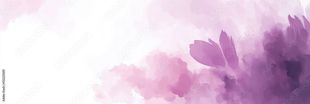 Poster soft floral design in pastel hues with a dominant bloom and gentle white fade for elegant text place