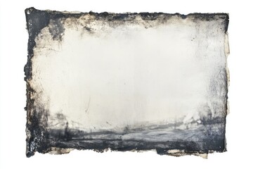 Abstract landscape, muted tones, distressed edges