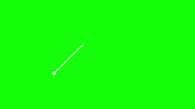 Shape animation of appearance of Hud call out interface element on green background. Text frame near dot.