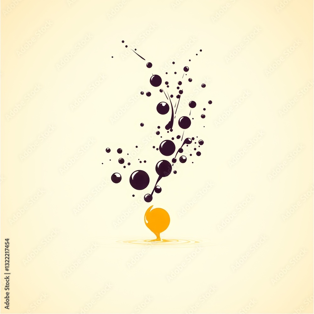 Poster abstract art design vector illustration: colorful bubbles and shapes in a modern and minimalistic ba