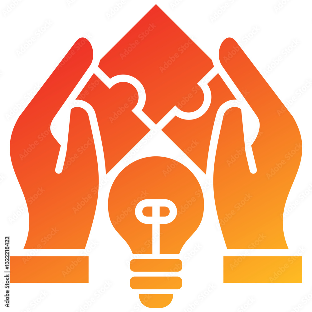 Poster learning glyph gradient icon
