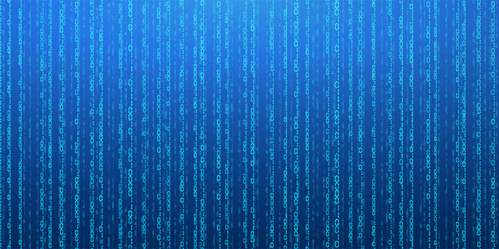 Abstract falling digits. Digital data technology concept. Blue futuristic cyberspace. Vector illustration