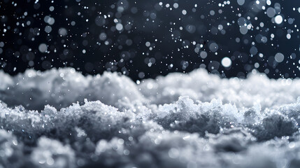 Snow falling on a dark background