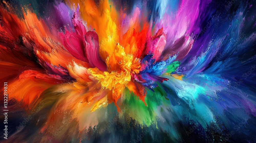 Poster bright colors swirl together in an energetic display, creating a mesmerizing abstract backdrop. the 
