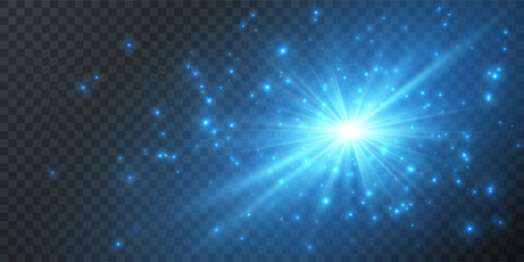 Fototapeta premium Bright flash effect with rays and glare. Light light blur effect. Vector illustration