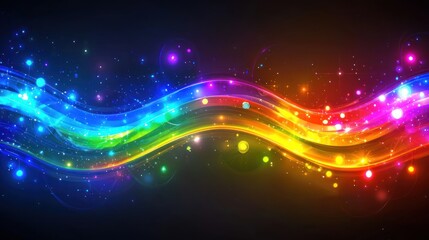 Obraz premium Vibrant, colorful wavy abstract design