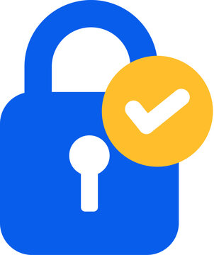 Cadeado de seguran&ccedil;a digital com check mark